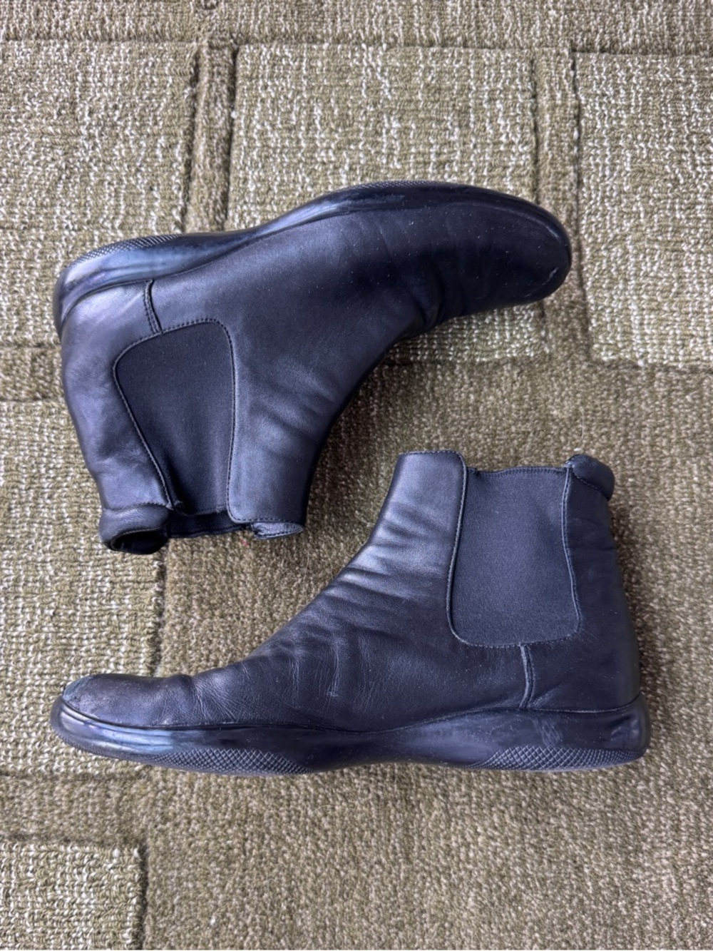 PRADA Sport Line Black Chelsea Boots in Nero sz 38